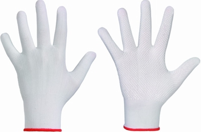 Rondgebreide genopte handschoen, fijngeweven 100 % polyester