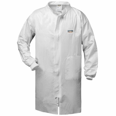 Laboratoriumjas met rits en afdekking, disposable, bezoekersjas, ademend,  2-laags polypropyleen