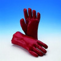 Handschoen PVC rood 45 cm, Cat.2