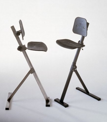 Global zit-sta stoel uit roestvaststaal (inox/rvs) 50-85 cm