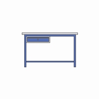 Werktafel met 25mm spaanplaat (melamine)