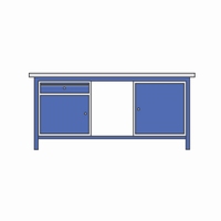 Werktafel met 25mm spaanplaat (melamine)