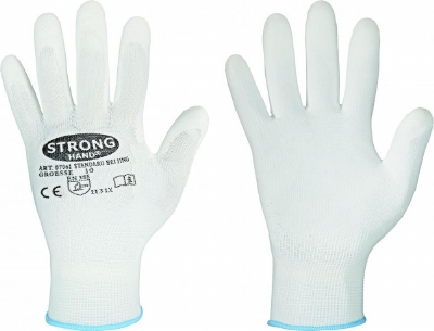 Handschoen, wit,  polyamide (nylon) met PU coating