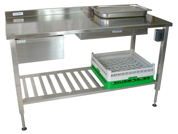 RVS Inox hoogte verstelbare werktafel -hydraulisch / electr.