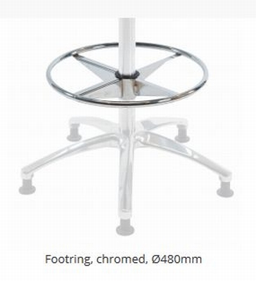 Voetenring hoogte-verstelbaar chrome ⌀ 410 of 480 mm