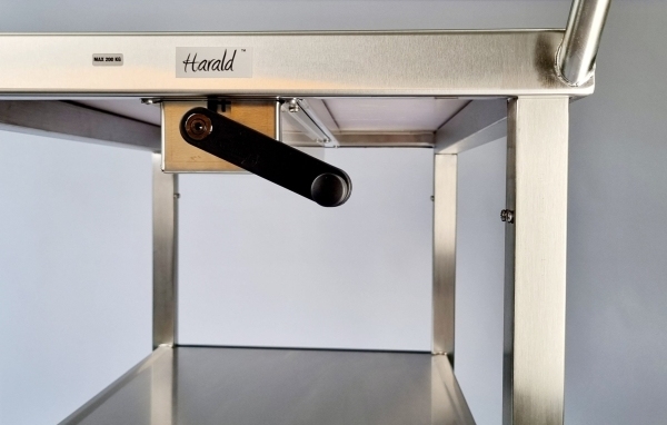 Ergo-Harald-Hand Small RVS heftafel-trolley, ↕ 300 mm