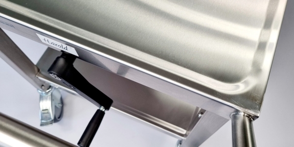 Ergo-Harald-Hand Small RVS heftafel-trolley, ↕ 300 mm