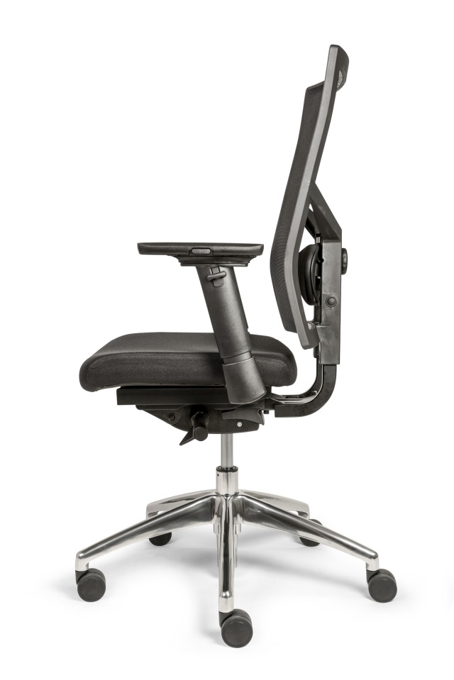 Ergo-Offisk-X1, verstelbare rug mesh of stof en lendensteun