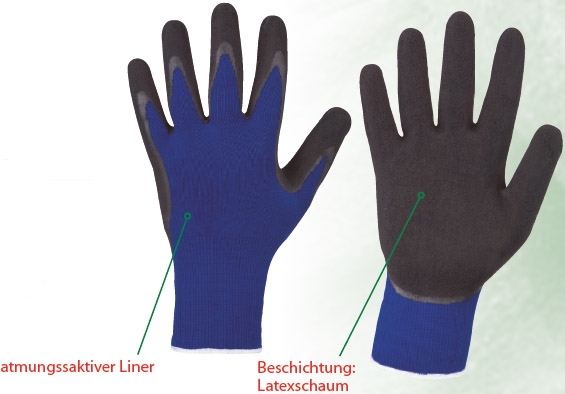LeafGrip, 100% blue Terylene®, black latex-foam coating