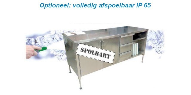 RVS Inox hoogte verstelbare werktafel -hydraulisch / electr.