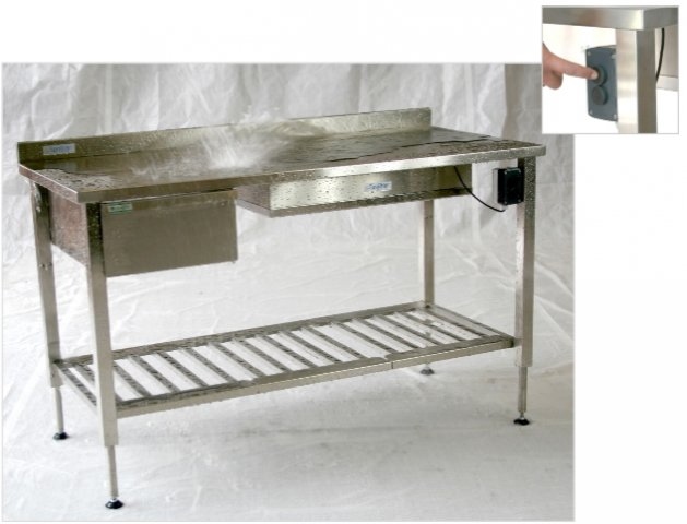 RVS Inox hoogte verstelbare werktafel -hydraulisch / electr.