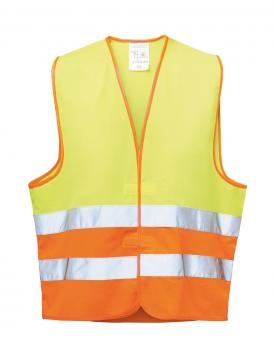 Signaalvest fluor geel/oranje, EN 471, univ.maat, klitteband