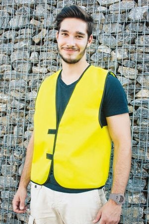 Signaalvest fluor zonder striping mt S-7XL klitteband