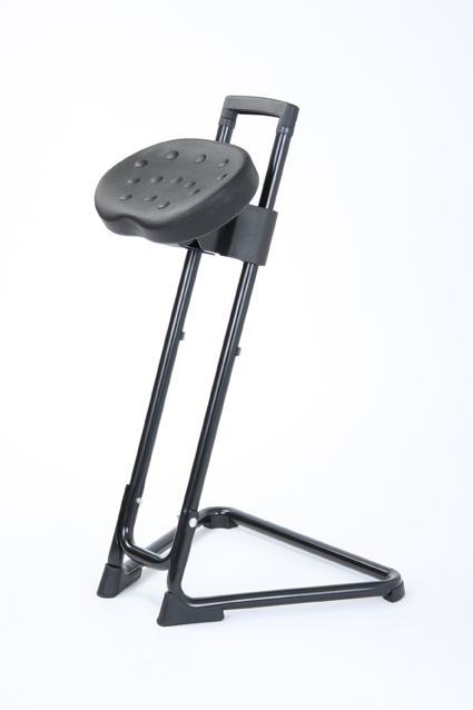 Stahulp Ready-Steady-Stand -met Swing-Seat-PU - zwart