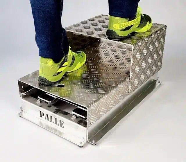 Voetplatform mobiel - Palle uit aluminium + RVS met wielen