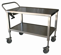 Ergo-Harald-Hand XLarge RVS heftafel-trolley met 2 vlakken
