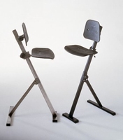 Global zit-sta stoel uit roestvaststaal (inox/rvs) 50-80 cm